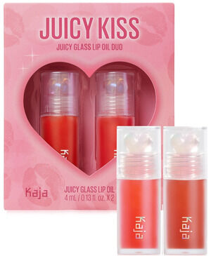 Kaja Juicy Glass Lip Oil FIG SMOOTHIE & PLUM PALOMA Jumbo Size Set 0.25oz 7.5mL